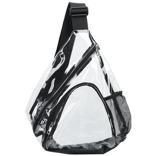 HULISEN Clear Sling Bag, Clear Bag Stadium Approved, Transparent Shoulder Crossbody Backpack Chest Casual Daypack