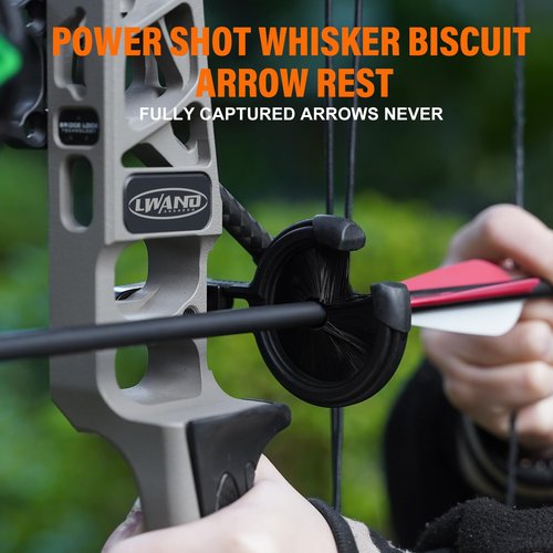 LWANO Archery Arrow Rest Capture Brush Whisker Biscuit Arrow Rest for Compound Bow and Recurve Bow Hunting Shooting Targeting - Black