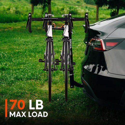 Soarify Bike Rack for Car, SUV, RV, Mount Hitch Bike Back 4, Up to 143 lbs Load Bicycle Rack Carrier Rubber Straps, Tilt Release with 2" Hitch for Cars (2 Bikes)