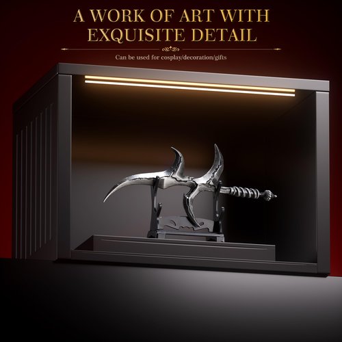 JHCPKS Elden Rings Black Blade,7.09 Inch Metal Craft Equal Scale Reduced Model, Best Choice of Collection Lovers, Exquisite Ornament for Computer Desk, Good Gift for Him/Her