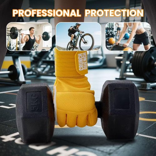 CRUNCHQUENCH-FlexGrip ??Goat Leather Palm Weightlifting Gloves, Silicone Grip, Breathable, Touchscreen, Multi-Use Fitness Gear for Men & Women XL