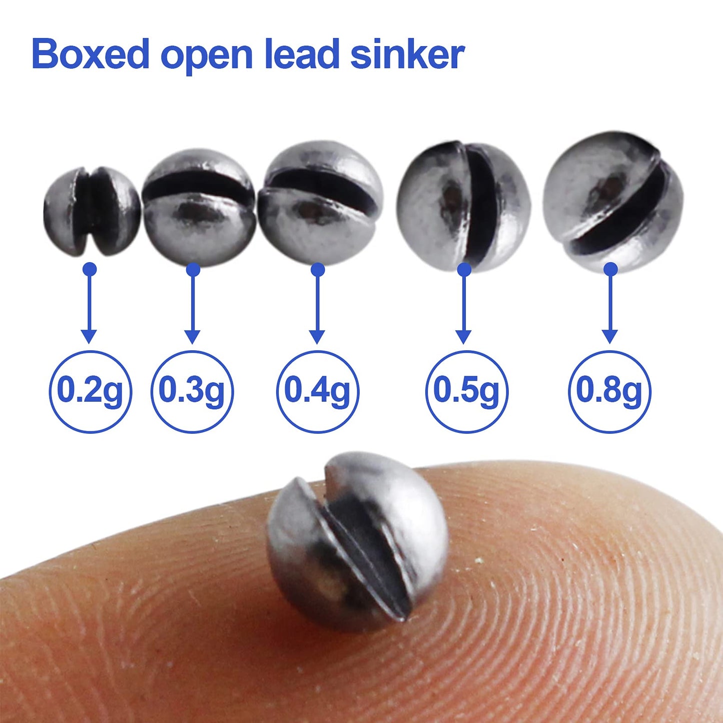 FREGITO Fishing Weight Sinkers,205pcs Weight Sinkers 5 Sizes Lead Weights Round Split Shot Sinker Removable Fishing Weights Sinkers