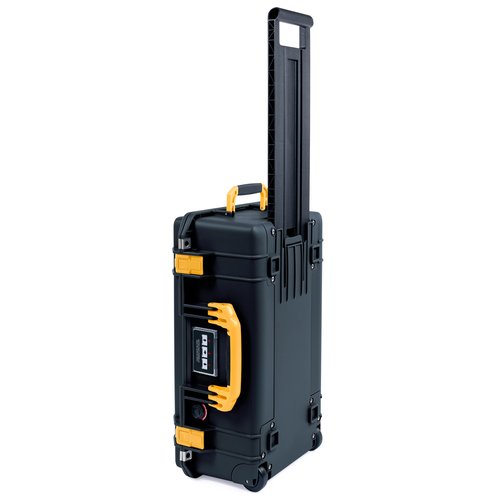 Pelican Air 1535 Carry-on Case by ColorCase - Black - Medium Size Waterproof Case (Case Only) - Yellow Handles & Latches, 015350-0000-110-241