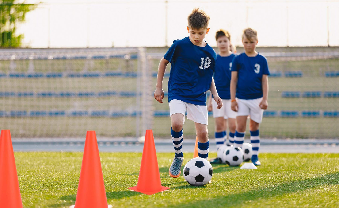 12 Inch Orange Traffic Training Cones, Plastic Safety Parking Cones, Agility Field Marker Cones for Soccer Basketball Football Drills Training, Outdoor Sport Activity & Festive Events - 12 Pack