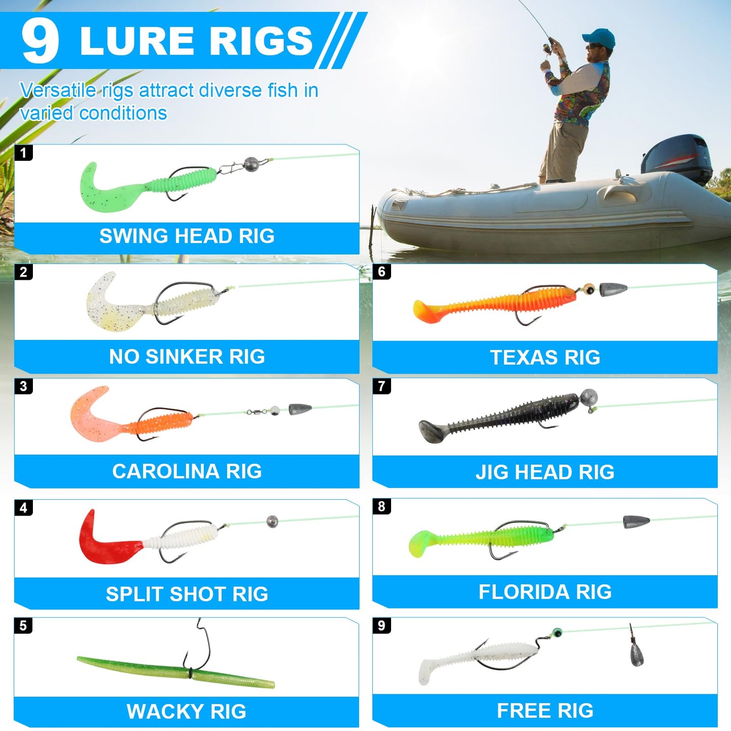 TCMBY 236Pcs Fishing Lures Tackle Box with Tackle Included, Crankbaits, Spoon, Hooks, Weights & Accessories, Casting Fishing Gear for Bass, Trout