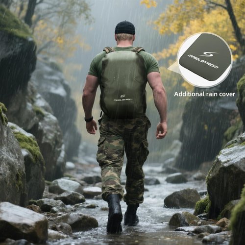 Maelstrom Hunting Backpack for Men Women, Waterproof Hunting Pack with Rain Cover, Long-Lasting 35L Camo Tactical Day Pack for Rifle Bow Gun