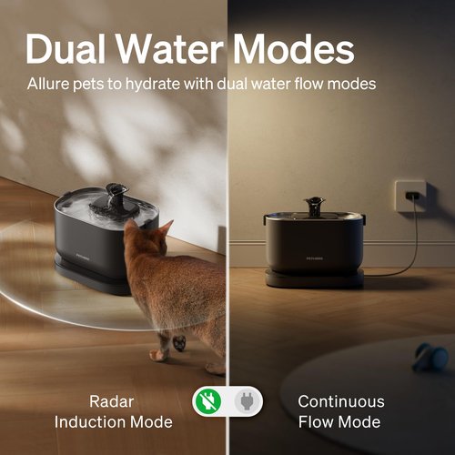 PETLIBRO Cat Water Fountain, Cordless Pet Water Fountain Battery Operated, 2.5L/84oz Dockstream Water Fountains for Cats Indoor, Cat Fountain with Stainless Steel Tray, Easy to Clean BPA-Free