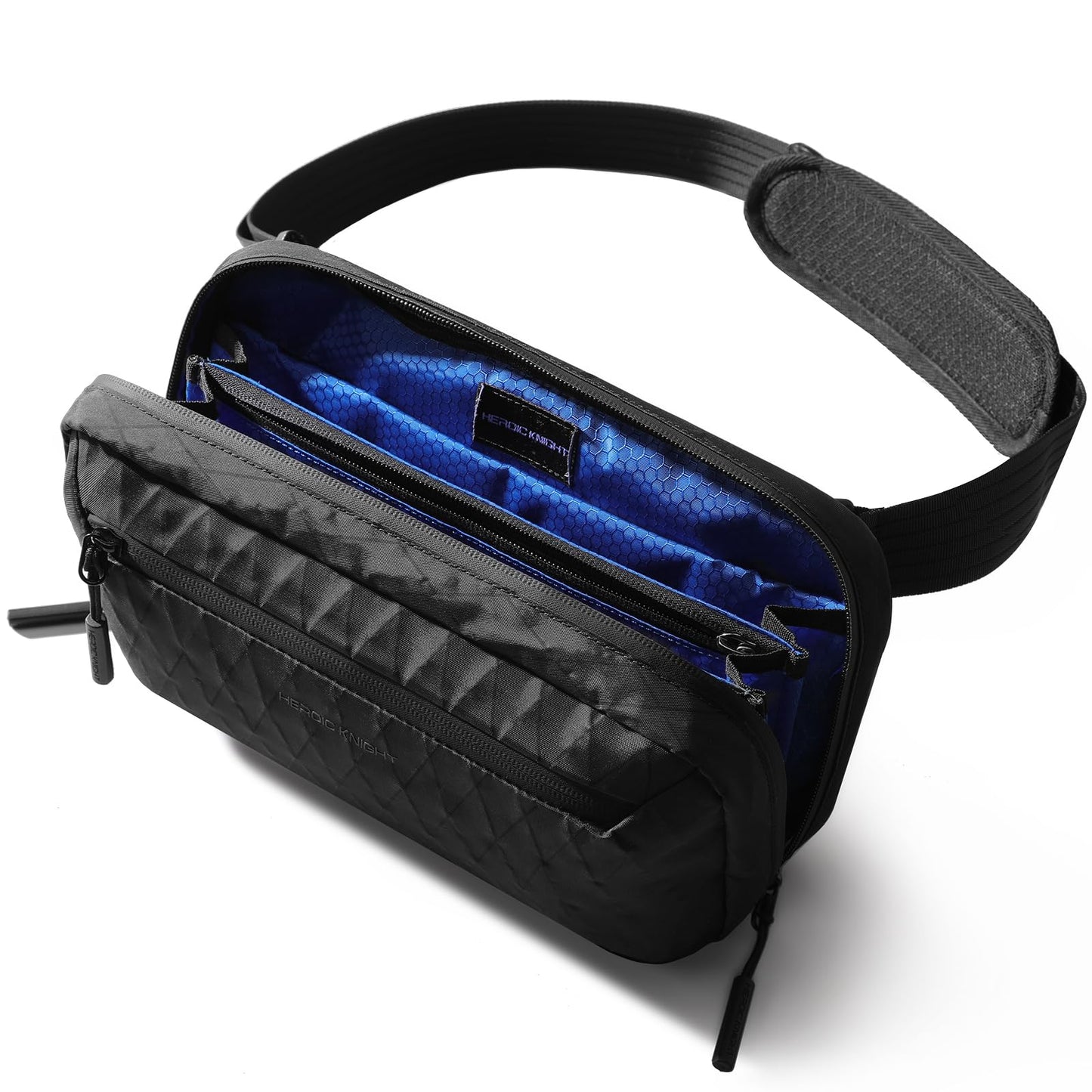 HEROIC KNIGHT Small Crossbody Bag, 2.5L Lightweight Sling Bag Chest Shoulder Pack with Removable Strap for Men Women, Waterproof Casual Fanny Pack Backpack for Travel/Daily Use/Hiking/Cycling,Black