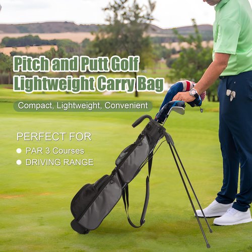 Beutyal Small Golf Bag, Lightweight Golf Stand Bag Portable Par 3 Golf Bag Pitch and Putt Golf Club Carry Bag for The Driving Range, Executive Courses with Shoulder Strap for Men Women