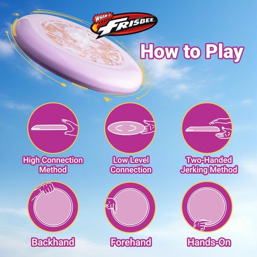 WHAM-O Frisbee Freestyle Flying Disc 160g, 10.5 Inch Durable and Flexible Sport Disc for Outdoor Beach Backyard Family Fun -1 Pack