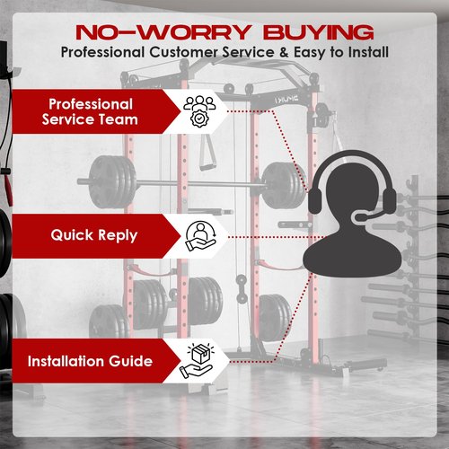 Power Cage,2000LBS Adjustable Multi-Functional Power Racks, Dual Pulley Cable System, Squat Rack for Strength Fitness, with More Training Attachment for Home Gym