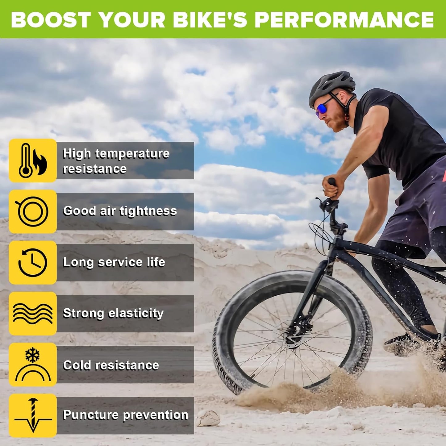 2/4 Pack 20"/26" x4.0 Fat Tire Tube, 20"/26" x3.5/4.0 E-Bike Bicycle Fat Tire Tubes AV 32mm Schrader Valve with 2 Tire Levers, 20"/26" x4 Bike Tube for 20/26 Inch Ebike Electric Bicycle Road Mountain