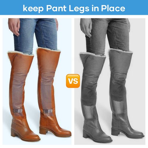 EXVITAL Cowboy Boot Straps Elastic Ankle Straps with Strenthen Hook and Loop Upgraded Military Blousing Straps Anti-Slip & Reflective Design Pant Leg Straps for Biking, Hiking, Fishing etc. 2PCS
