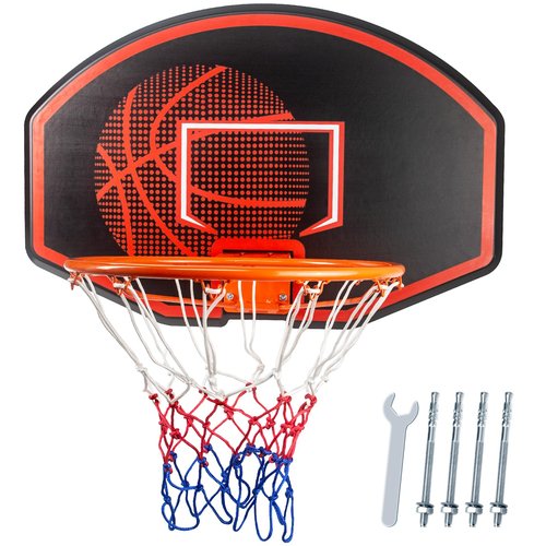 Large Wall Mounted Basketball Hoop, 36"x24" Shatter-Proof Backboard with 18" Rim & Anti-Tear Net, Indoor Outdoor Basketball Hoop for Family Fun with Kids Adults