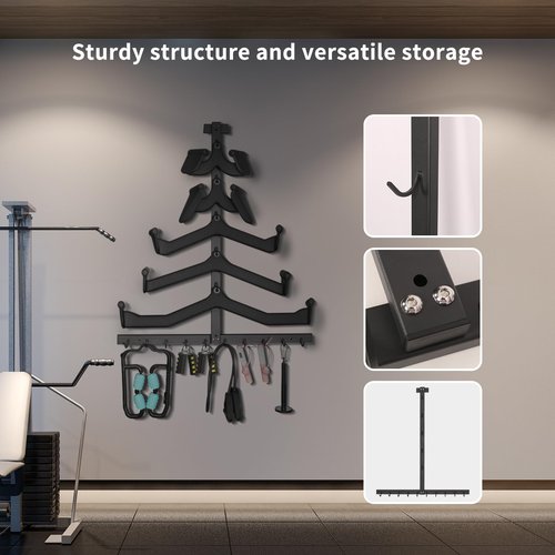 LAT Pulldown Attachment Storage Rack: Wall Mounted Mag Grip Lat Pull Down Bar & Cable Machine Attachment Storage Rack for Gym Home