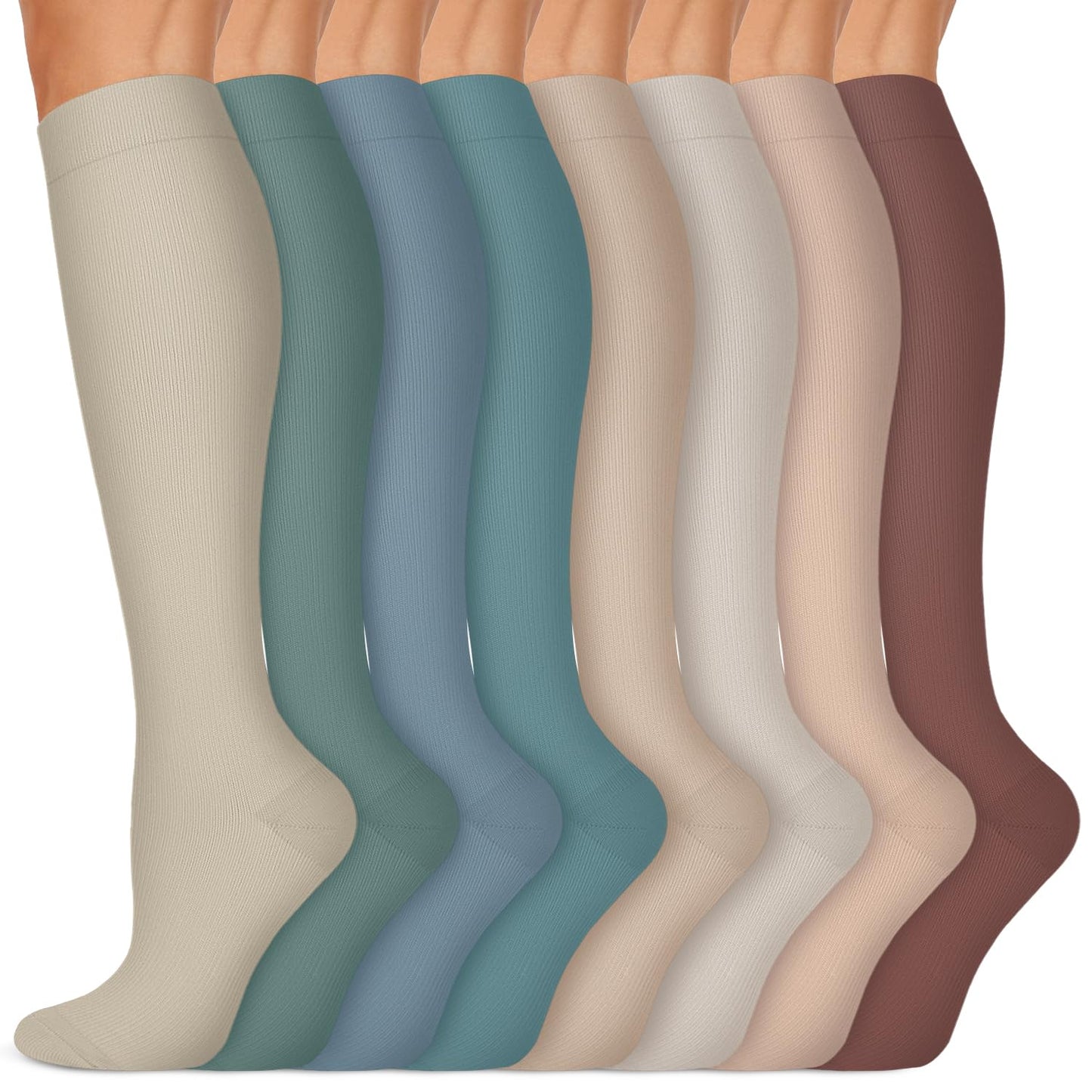 Copper Compression Socks 15-20 mmHg for Men & Women 8 Pairs – Circulation Support for Nurses, Travel, Running, Hiking, Soccer,Gift,Pregnant, Nurses(S/M)
