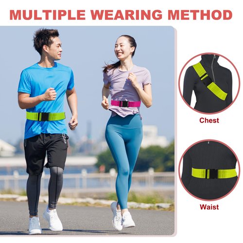 PATIKIL Reflective Belt, High Visibility Running Belt Grow PT Belt Adjustable Safety Gear for Men Women Walking Cycling Motorcycling, Yellow