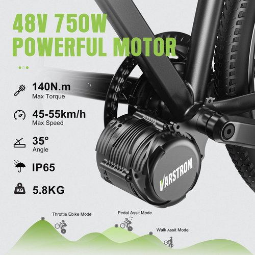 TSDZ8 48V750W Mid Drive Kit,Upgraded 1056W Peak Power Torque Sensored Mid Drive Ebike Conversion Kit, Electric Bike Kit with EKD01 Display for 68-73MM Bottom Bracket Mountain Bike,Citybike,Tricycle
