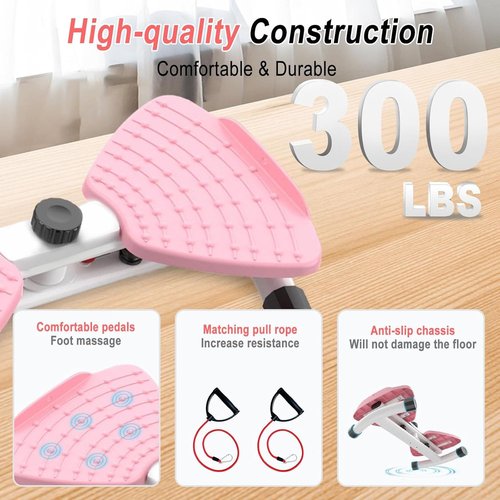 Waist Twister, Waist Twister Ab Machine with 300 lbs Weight Capacity Anti-Slip Twist Board, Noiseless Ab Twister Machine with Resistance Bands, Waist Sculptor for Home Gym Exercise (Pink)