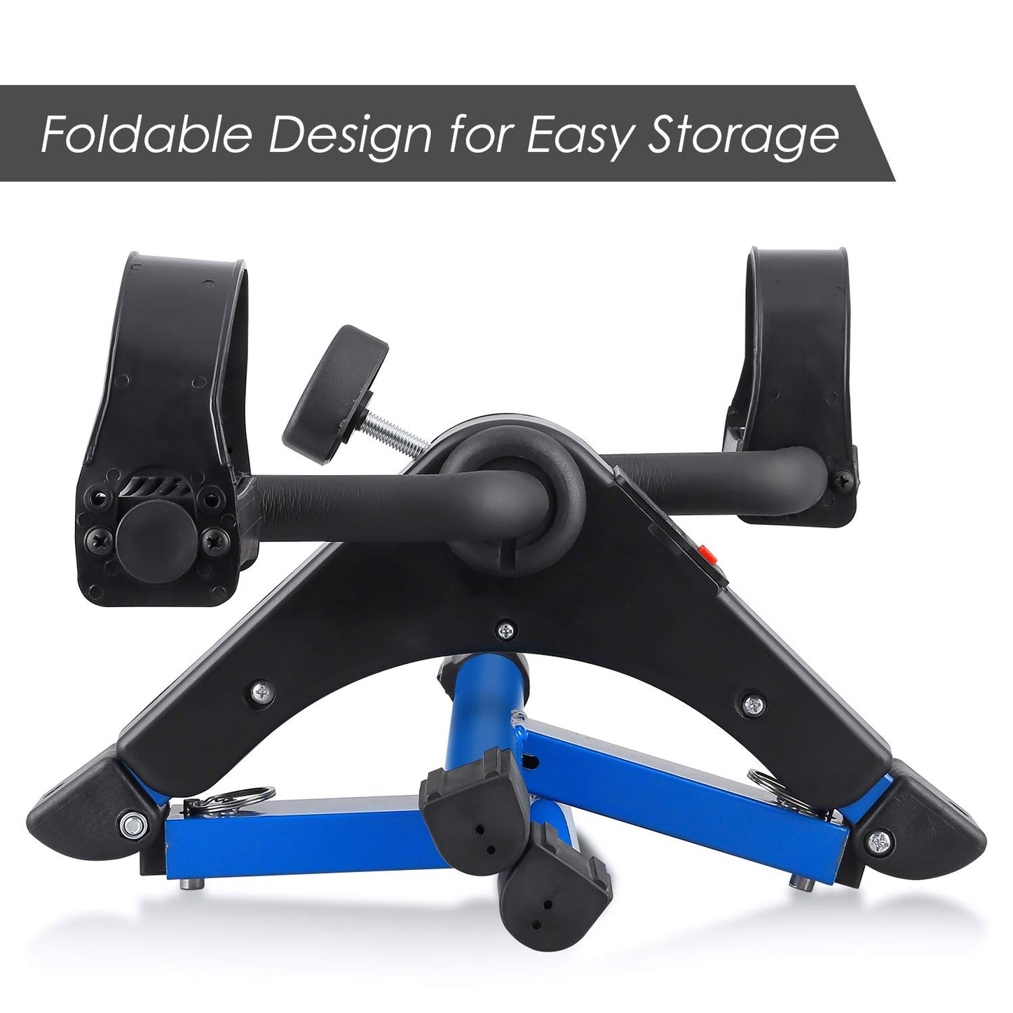 Folding Pedal Exerciser, Mini Exercise Bike Under Desk Bike Foot Pedal Exerciser, Foot Hand Cycle Portable Peddler Machine Bicycle Exerciser Arm Leg Exerciser While Sitting