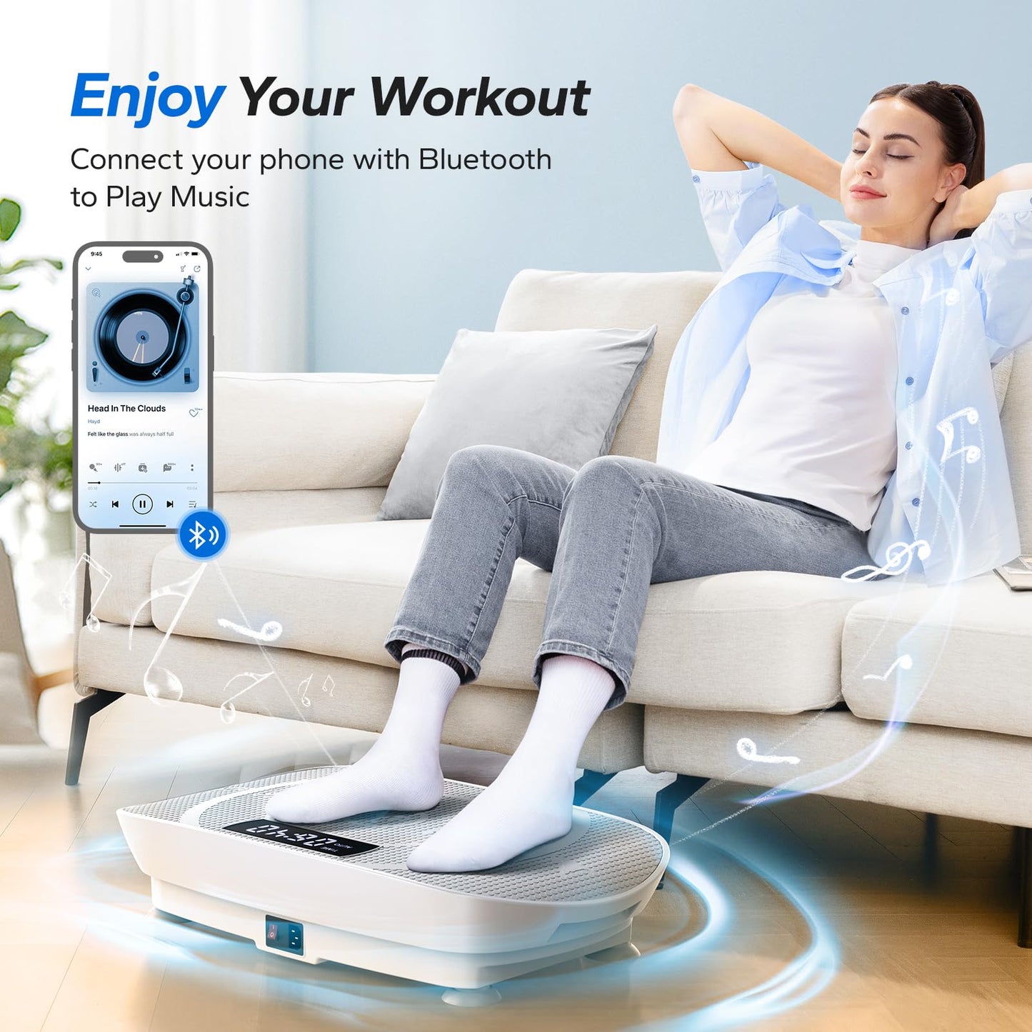 Merach Vibration Plate Exercise Machine, Whole Body Workout Power Vibrate Fitness Platform Vibration Plate Silent Motor Speed Control