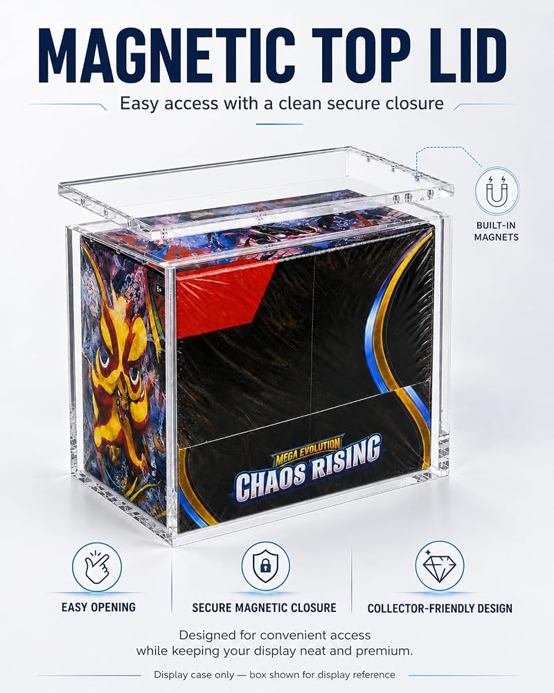 3-Pack Booster Box Case - Acrylic Display Boxes for US-Size PKMN Booster Boxes (Variation: (3-Pack)Booster Box Case)