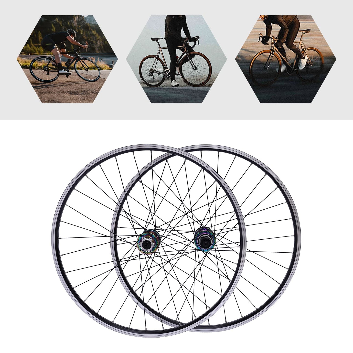 27.5" Mountain Bike Wheelset, Aluminum Alloy Rim 32H High Strength Bike Wheels, Dual-Six-Hole Disc-Brakes, Compatible 7-12 Speed Cassette