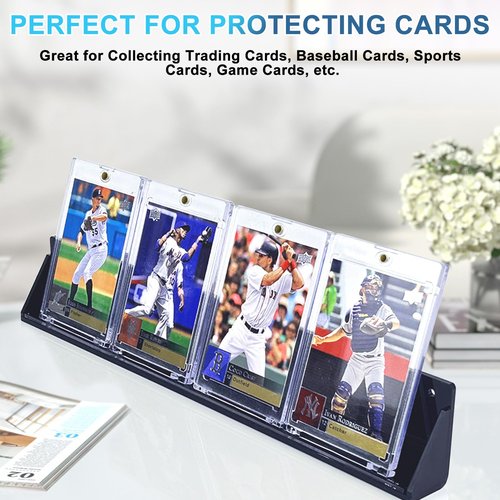 ToBeAce 130pt Magnetic Card Holders, 15ct One Card Touch Holder for Trading Cards, Baseball Card Protectors Hard Plastic, Magnetic Thick Card Display Case for Sports Cards, Game Cards