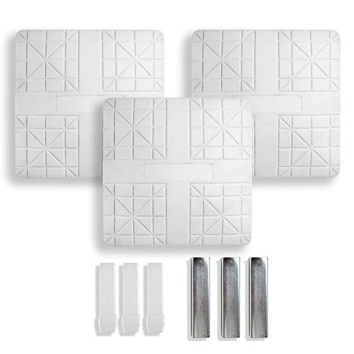 Cannon Sports Pro Style Set of 3 Bases for Baseball and Softball – 15" x 15" Molded Base Set with Waffle Bottom & Anchors - Includes 1st, 2nd, 3rd Base