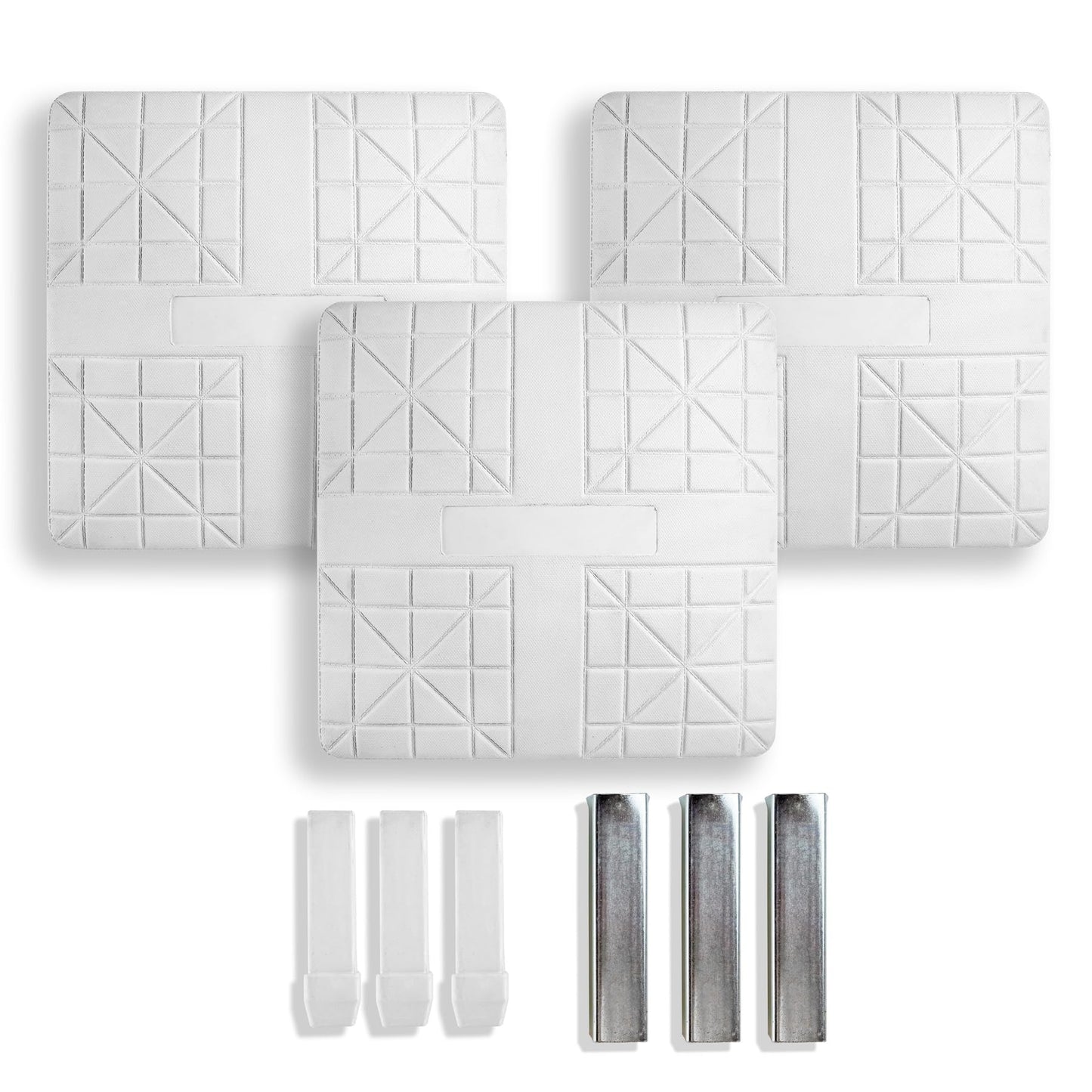 Cannon Sports Pro Style Set of 3 Bases for Baseball and Softball – 15" x 15" Molded Base Set with Waffle Bottom & Anchors - Includes 1st, 2nd, 3rd Base