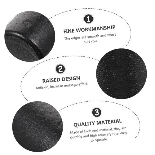 Mikikit Yoga Column Foam Roller Massage Roller Muscle Deep Soft Foam Pilates Massage Muscles Tissue Tight Yoga Epp Black