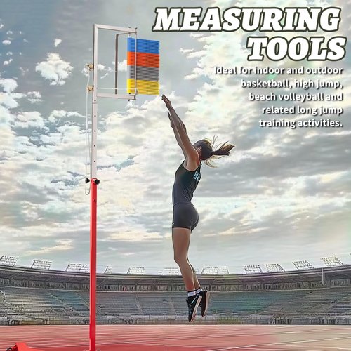 67-141.7 Inche Vertical Jump Tester,Floor Standing Vertical Jump Measurement Tool Adjustable Height,Movable Vertical Jump Trainer with Wheels,Vertical Trainer Stand for Adjustable Height Training