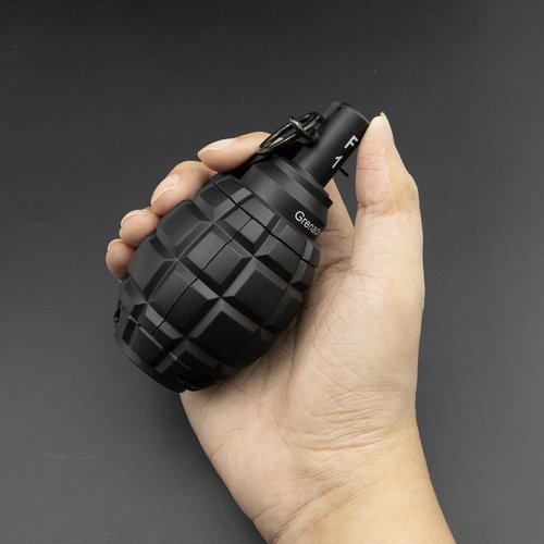 Zhongren CS Hand Grenades Toys Model Spring Powered Impact for Battle Games Tactcial Airsoft Paintball (F1-BK)