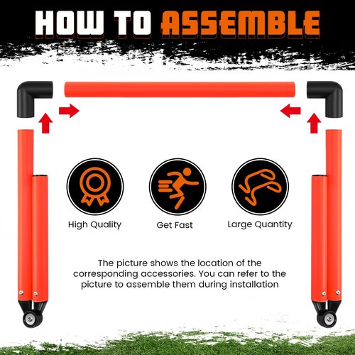 Hollowfly 8 Pcs Adjustable Speed Training Hurdles 6" 9" 12" Speed Agility Hurdle Jumping Training Fitness Equipment Plyometric for Athletes Soccer Basketball Track Field(Orange)