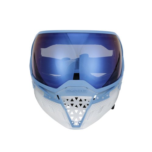Empire EVS Paintball Goggle Mask with Dual Thermal HD Blue Mirror Lens, Clear and Blue