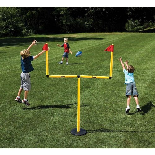 Franklin Sports Youth Football Goal-Post Set — Kids’ Football Goal Post with Mini Football — Fun Football Goal for All Ages — Easy Assembly — Adjustable Height — Weighted Base