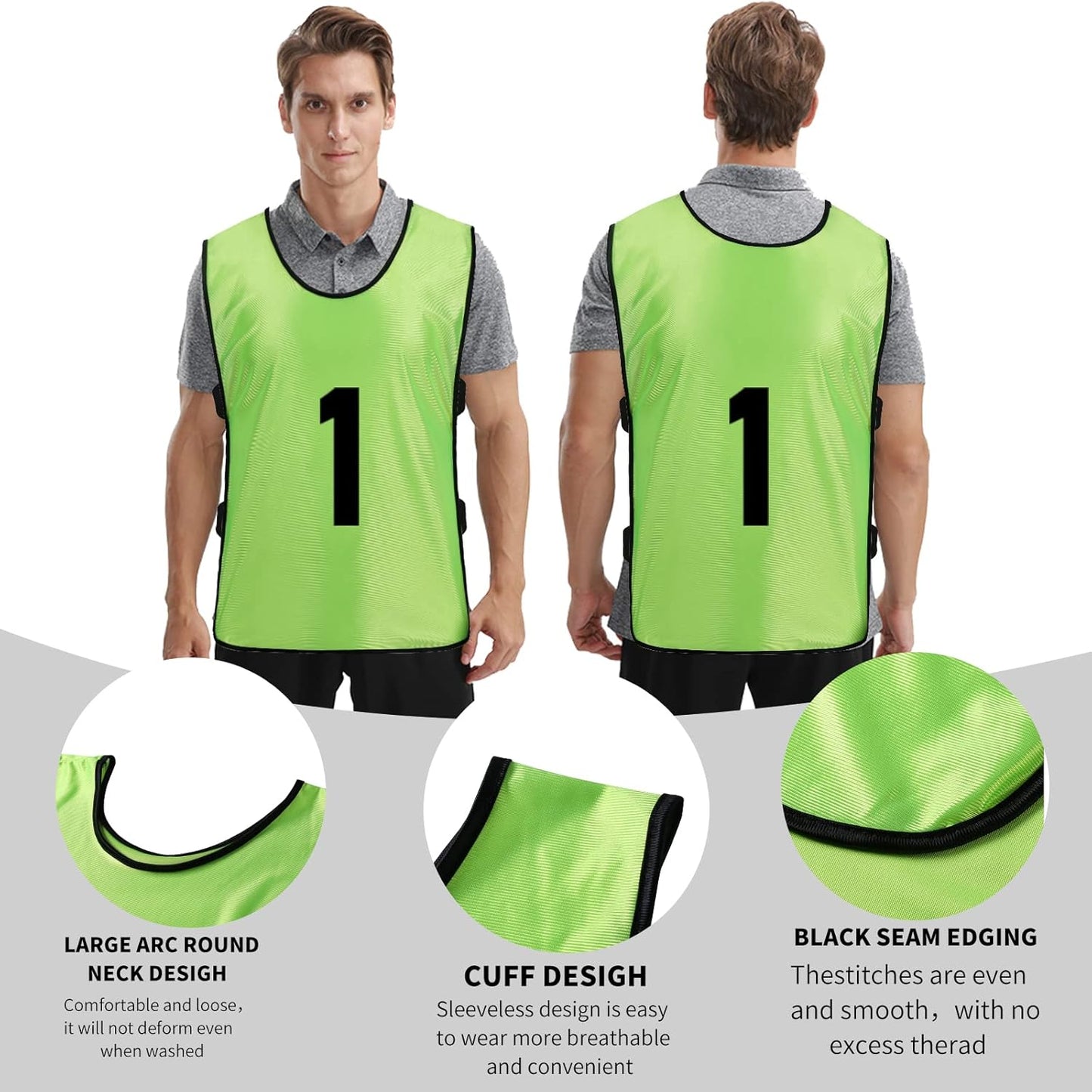 24Pack pinnies Soccer Vests Youth Scrimmage Basketball Team Practice Jerseys for Kids Adult Sports Football Pennies
