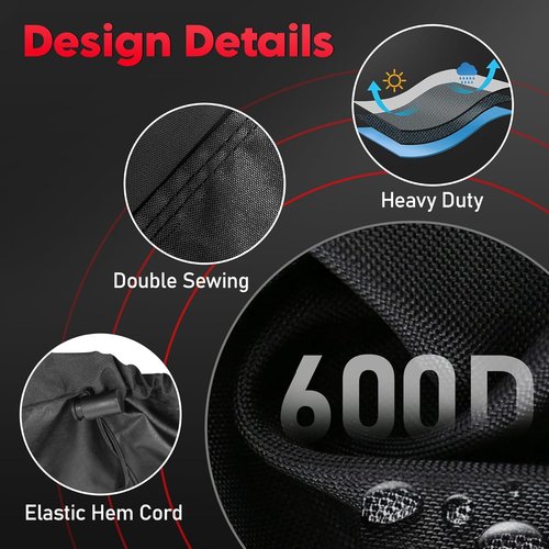 Zettum Exercise Bike Cover - 600D Bicycle Cover Waterproof & Dustproof, Heavy-Duty Stationary Bike Cover for Peloton, Schwinn, NordicTrack, Upright Bicycle Covers, All-Weather Indoor & Outdoor Use