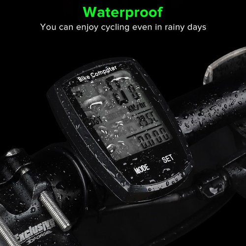 Bike Computer and Bicycle Odometer Wireless MPH KM/H Bike Speedometer with Automatic Wake-Up Cycling Speed Tracker Display & Single Mileage & Multi-Functions & Calories Statistics Accessories