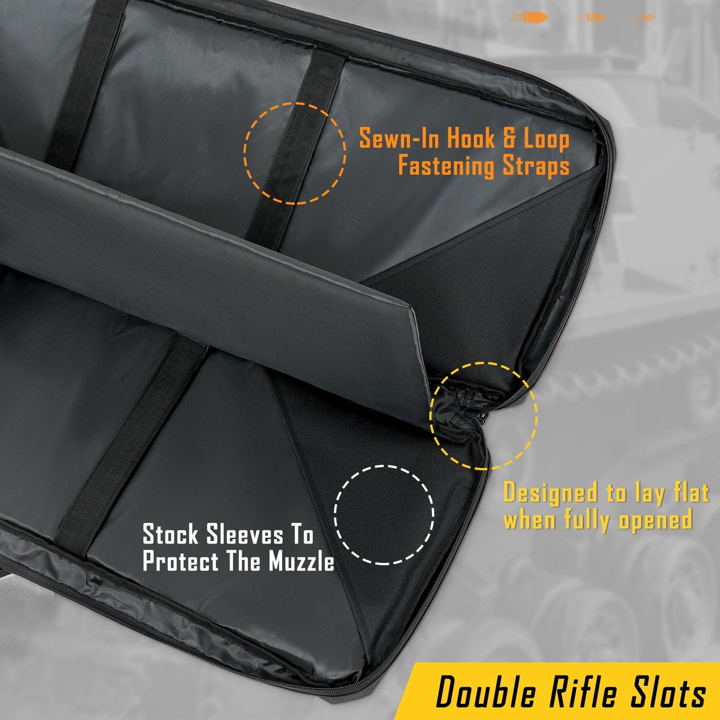 DULCE DOM 42 inch Double Rifle Case Soft Bag Gun Case, Perfect for Rifle Pistol Firearm Storage and Transportation, All Around Shooting Range Tactical Rifle Backpack, Indoor Outdoor