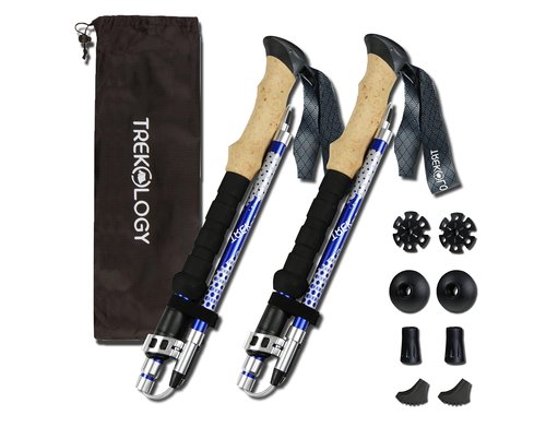 TREKOLOGY Trek-Z Collapsible Hiking & Trekking Poles - Balance Support for Seniors, Women, and Men, 2pc Per Set