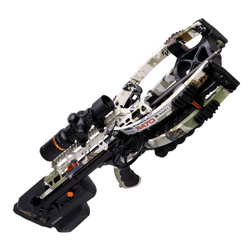 RAVIN R470E XK7 Crossbow Package for Archery & More – Electric Camo Bow w/Helicoil Technology, Versa-Draw Crank, & 100-Yard Scope w/Speed Lock – 470 FPS, Kings XK7 Camo – Pre-Assembled & Lightweight