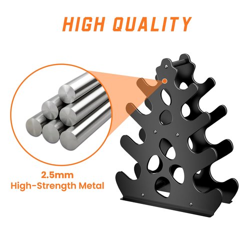 Home Gym Dumbbell Rack (Dumbbells Not Included): A-Frame Design with Soft Rubber Protection, Ergonomic Handle & Coral-Inspired Style – Compact Weight Storage Solution, 4 Tier