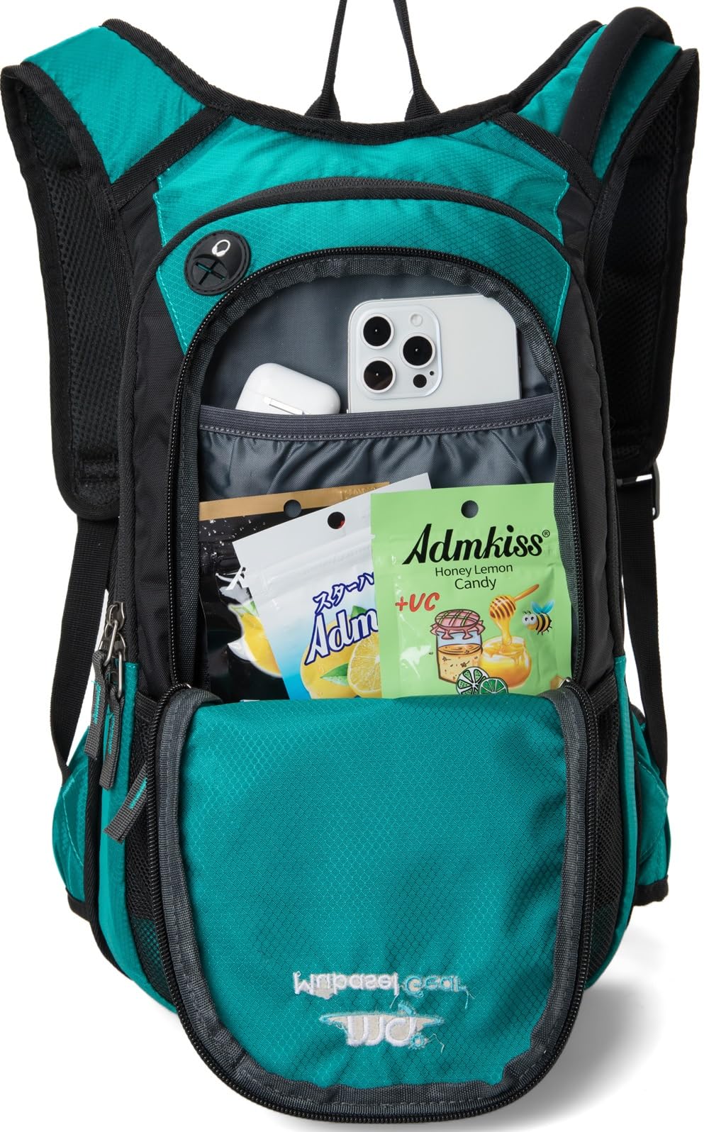 15L Insulated Hydration Backpack Pack with 2L Water Bladder Lightweight Hiking Backpack Bag for Women Men Daypack for Hiking Running Festival Camping Biking (Emerald)