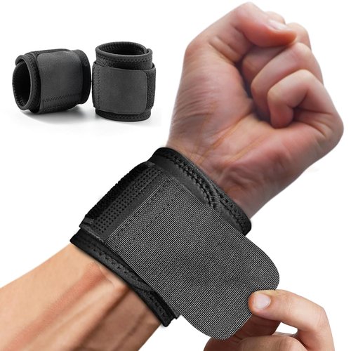 KixMalkinly 2PACK Wrist Compression Strap,Highly Elastic Adjustable Wrist Wrap Sport Support for Fitness Weightlifting,Wrist Brace Can Pain Relief-Wear for women and man(Black)