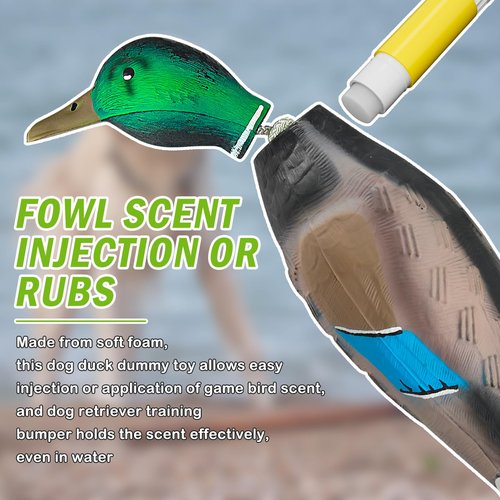 Archerest Dead Duck Dummy Bumper Toys for Waterfowl Hunting Retriever Dog Training, Floating Mallard Dummy Trainer Outdoor Soft Durable Realistic Fowl