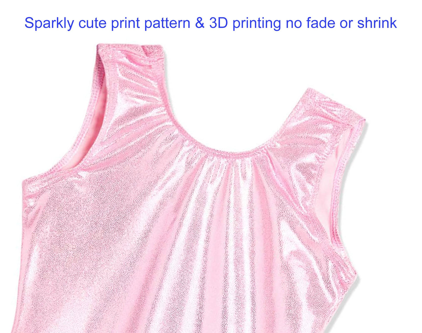 Domusgo Girls Gymnastics Leotards Size 5 6 Years Old Sparkle Solid Pink One Piece Quick Dry Unitards