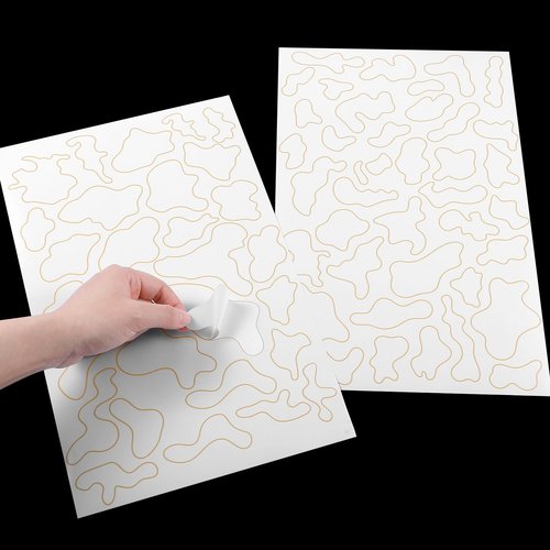Marspark 4 Pcs Adhesive Sticker Camouflage Adhesive Spray Paint Sticky Gun Rifle Camo Stencils Camo Stickers for Spray Paint