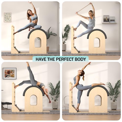 GDMSTIH Black Pilates Barrel, Pilates Spine Corrector is Designed for People who Work in Offices, Pilates Arc Corrects Posture, Relaxes,Stretches to Make The Spine Soft and Supple- Sturdy Solid-trZhrn