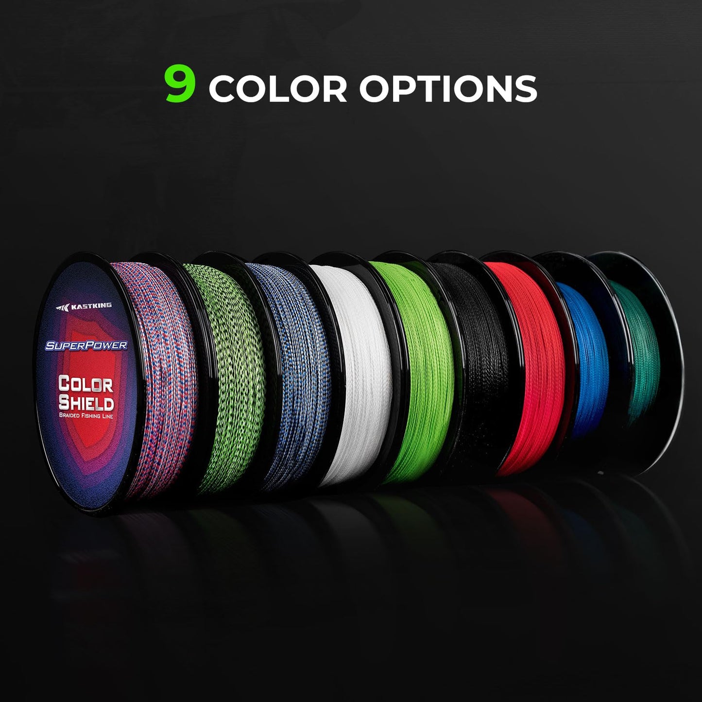 KastKing Superpower ColorShield Braided Fishing Line, Neon Green, 8LB, 150Yards, X4